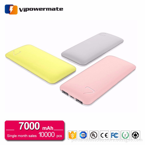 Big capacity portable dual usb mobile power bank charger battery 7000mah smartphones